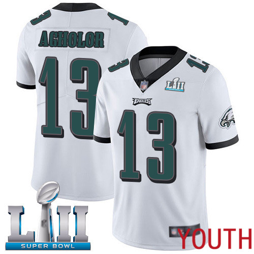 Youth Philadelphia Eagles #13 Nelson Agholor White Vapor Untouchable NFL Jersey Limited Player Super Bowl LII->youth nfl jersey->Youth Jersey